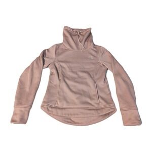 The North Face Women's Mattea Cowl Neck Sweatshirt Pastel Pink Sherpa Lined XS